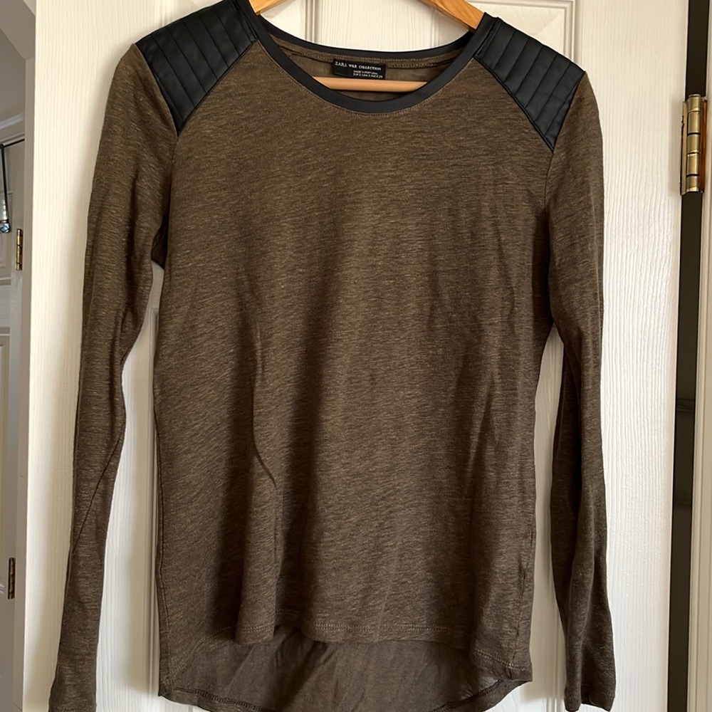 Zara faux leather top
